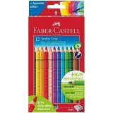 Карандаши цветные Faber-Castell "Jumbo Grip", 12 цветов, трехгранные, картон, европодв