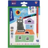Карандаши цветные Berlingo "SuperSoft. Жил-был кот", 18 цветов, трехгранные