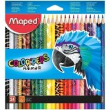 Карандаши цветные Maped "Color Peps Animals", 24 цвета, трехгранные