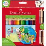 Карандаши цветные Faber-Castell "Дети мира", 30 цветов, трехгранные