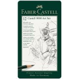 Набор карандашей ч/г Faber-Castell "Castell 9000 Art Set", 12шт., 2H-8B, метал. кор.