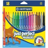 Фломастеры Centropen "Just Perfect", 18цв., трехгранные, смываемые, устойч. к высыханию, картон, евр