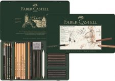 Набор художественных изделий Faber-Castell "Pitt Monochrome", 33 предмета, метал. кор.