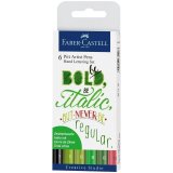 Набор капиллярных ручек Faber-Castell "Pitt Artist Pen Lettering" ассорти, 6шт., 0,3мм/Brush, евр.