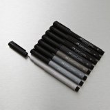 Набор капиллярных ручек Faber-Castell "Pitt Artist Pen Brush" оттенки серого, 6шт., пластик. уп., европодвес