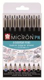 Набор капиллярных ручек Pigma Micron PN 8шт (0.4мм-0.5мм)