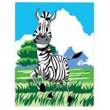 Раскраска по номерам ЮНЛАНДИЯ "ЗЕБРА" А4 (акриловые краски, кисть) 661593