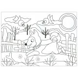 Раскраска по номерам ЮНЛАНДИЯ "Животные" А4, 4 картинки (восковые мелки) 661611