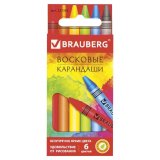 Восковые карандаши BRAUBERG "АКАДЕМИЯ" 6 цветов 227282