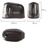 Точилка электрическая BRAUBERG "Metropolis", питание от 4 батареек АА, спиралевидное лезвие 228426