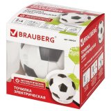 Точилка электрическая BRAUBERG "Football", питание от 4 батареек АА, доп сменное лезвие 228427