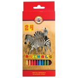 Карандаши цветные KOH-I-NOOR "Animals" 24 цвета, грифель 2,8 мм 3554024008KSRU
