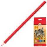 Карандаши цветные KOH-I-NOOR "Animals" 24 цвета, грифель 2,8 мм 3554024008KSRU