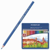 Карандаши цветные STAEDTLER "Noris club" 24 цвета, металлический пенал 145 CM24