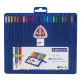 Карандаши цветные STAEDTLER ПРЕМИУМ "Ergosoft" 24 цвета, пластиковый футляр 157 SB24
