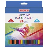 Карандаши цветные ПИФАГОР "БЫСТРЕЕ! ВЫШЕ! СИЛЬНЕЕ!" 24 цвета 181358