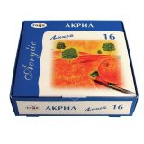 Краски акриловые ГАММА "Хобби", 16 цветов по 20 мл, в баночках