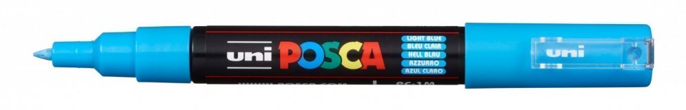 Маркер POSCA PC-1M, голубой, 0.7 мм, пулевидный наконечник