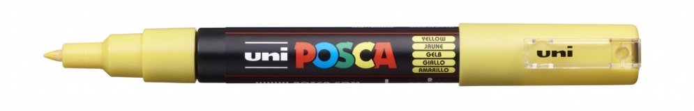 Маркер POSCA PC-1M, жёлтый, 0.7 мм, пулевидный наконечник