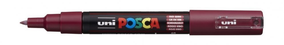 Маркер POSCA PC-1M, красное вино, 0.7 мм, пулевидный наконечник