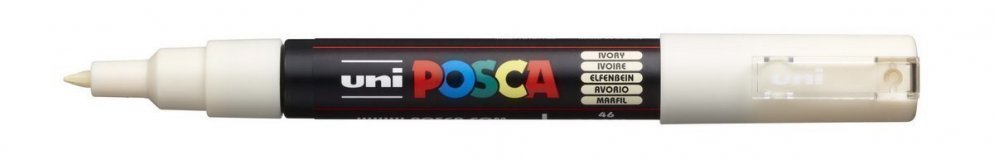 Маркер POSCA PC-1M, слоновая кость, 0.7 мм, пулевидный наконечник