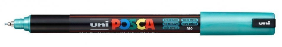 Маркер POSCA PC-1MR, зеленый металлик, 0.7 мм, игольчатый наконечник