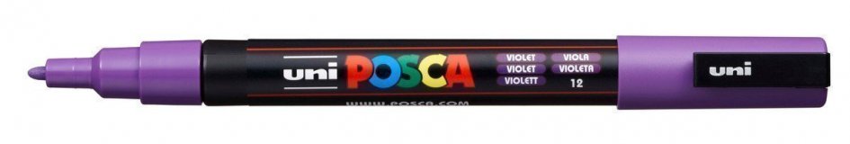 Маркер POSCA PC-3M, фиолетовый, 0.9 - 1.3 мм, пулевидный наконечник