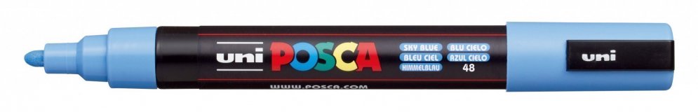 Маркер POSCA PC-5M, голубое небо, 1.8 - 2.5 мм, пулевидный наконечник