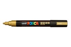 Маркер POSCA PC-5M, золотой, 1.8 - 2.5 мм, пулевидный наконечник