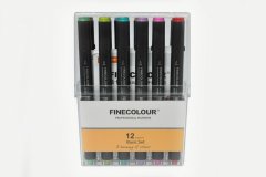 Набор спиртовых маркеров Finecolour mini Brush 12 цветов