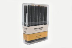 Набор спиртовых маркеров Finecolour mini Brush Skin Set 12 цветов