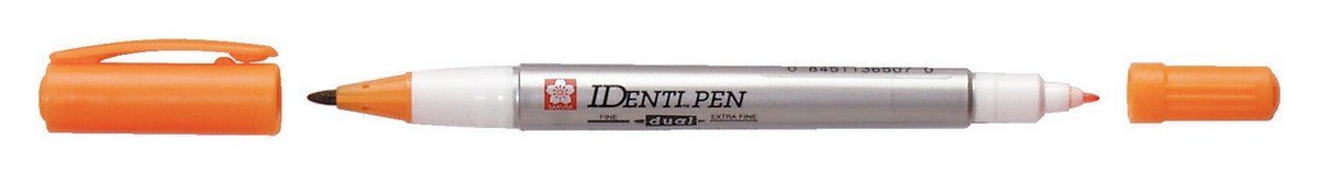 Маркер Identi Pen двусторонний перманентный, 0,4-1,0 мм оранжевый