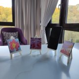 Мини мольберт подставка для телефона 13 см SoulArt белый, 2 штуки