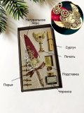 Перьевая ручка для каллиграфии, набор с чернилами и подставкой, красное перо ArtNest