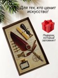 Перьевая ручка для каллиграфии, набор с чернилами и подставкой, красное перо ArtNest 228863
