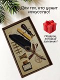 Перьевая ручка для каллиграфии, набор с чернилами и подставкой, черное перо ArtNest 228885
