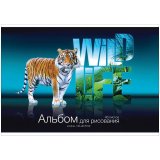 Альбом для рисования 40л. А4 на скрепке "Животные. Wild life"