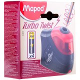 Точилка электрическая "TURBO TWIST" 1 отверстие, пластик, черно-красный