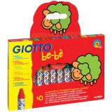 Карандаши восковые "GIOTTO BEBE", 10 цветов, европодвес