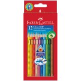 Карандаши акварельные трехгранные Faber-Castell "Grip" 12 цветов, европодвес