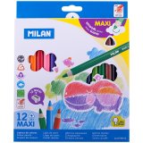 Карандаши цветные Milan "261 Maxi" 12 цветов трехгранные + точилка