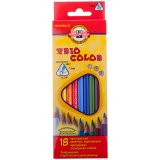 Карандаши цветные трехгранные Koh-I-Noor "Triocolor", 18 цветов, европодвес