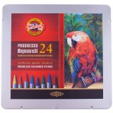 Карандаши акварельные Koh-I-Noor "Progresso Aquarell" 24 цвета, металлическая коробка