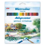 Карандаши акварельные Hatber "Пейзаж" 24 цвета