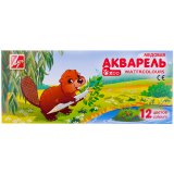 Акварель "ZOO" 12 цветов, без кисти, картон