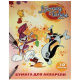 Папка для акварели Looney tunes А4 10л "Looney tunes", 180гр/м2