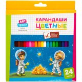Карандаши цветные Space "Космонавты" 24 цвета