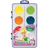 Акварель Disney "Феи" 08 цветов, без кисти, пласт упак, европодвес
