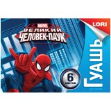 Гуашь Marvel "Человек-паук" 06 цветов, 20мл, картон