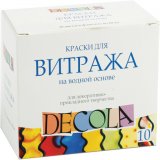 Набор красок для витража на водной основе "Декола", 10цв*10мл